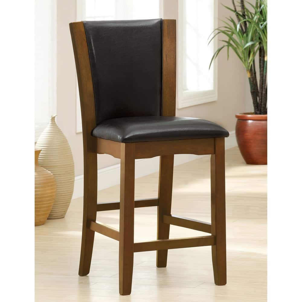 Furniture of America Modern Wood Counter Height Dining Chairs (Set of 2)