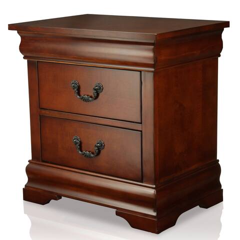 Furniture of America Foss English Cherry Solid Wood Nightstand
