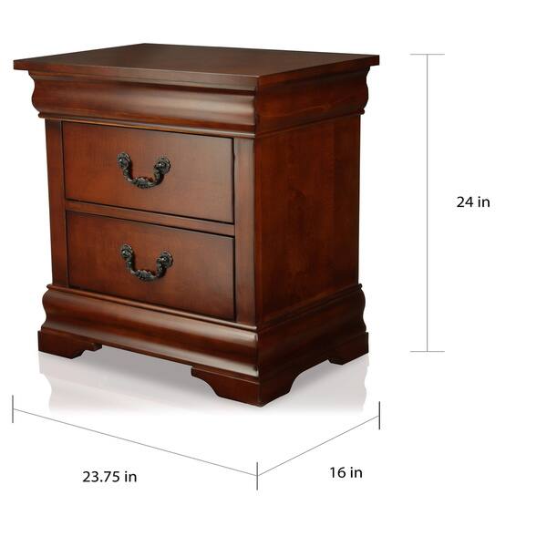 Shop Furniture Of America Foss English Cherry Solid Wood Nightstand Overstock 20461311