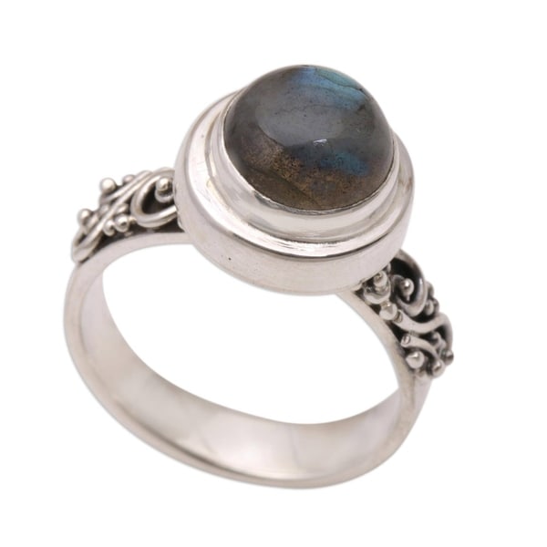 Handmade Magnificent Forest Sterling Silver Labradorite Ring (Indonesia). Opens flyout.