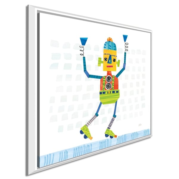 Melissa Averinos "Robot Party I on Squares" Giclee Stretched Canvas Wall Art