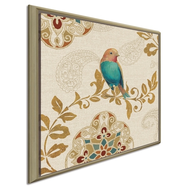 Daphne Brissonnet "Bird Rainbow Teal" Giclee Stretched Canvas Wall Art