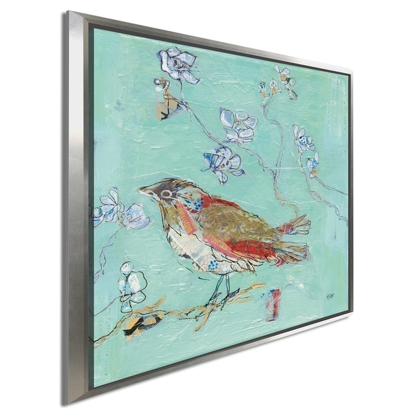 Kellie Day "Aqua Bird" Giclee Stretched Canvas Wall Art