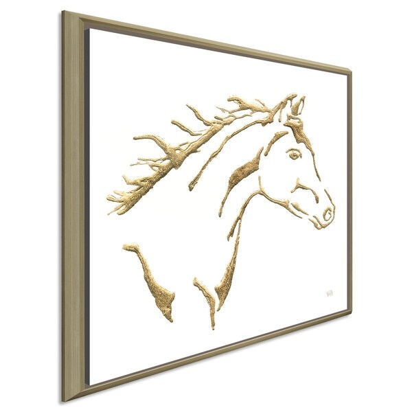 Chris Paschke "Gilded Filly on White" Giclee Stretched Canvas Wall Art