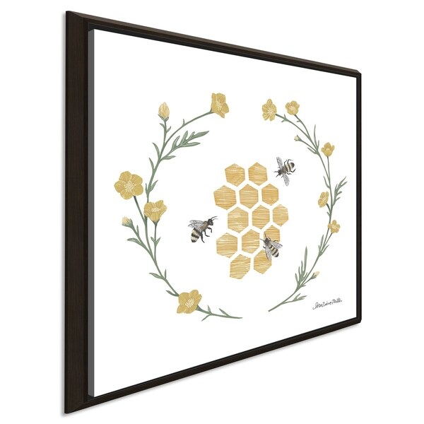 Sara Zieve Miller "Happy to Bee Home III" Giclee Stretched Canvas Wall Art