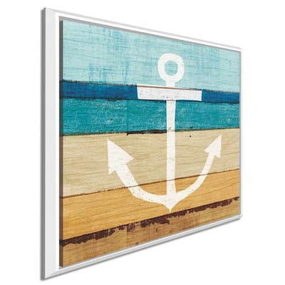 Michael Mullan "Beachscape III Anchor"Canvas Print in Floating Frame