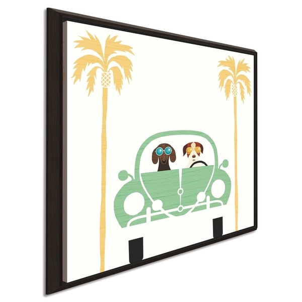 Michael Mullan "Beach Bums Beetle I square" Canvas Print in Floating Frame