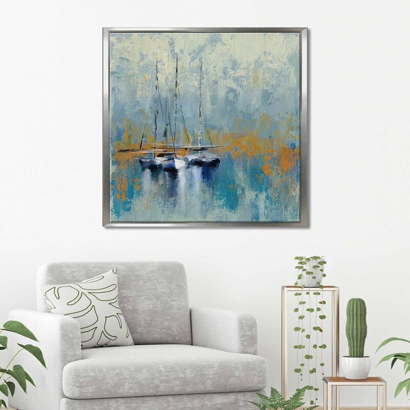 Silvia Vassileva "Boats in the Harbor III" Giclee Stretched Canvas Wall Art