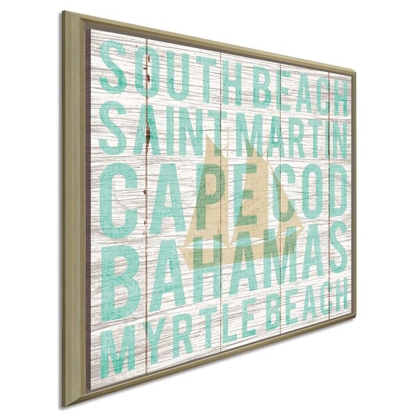 Michael Mullan "Bon Voyage Boat"Canvas Print in Floating Frame