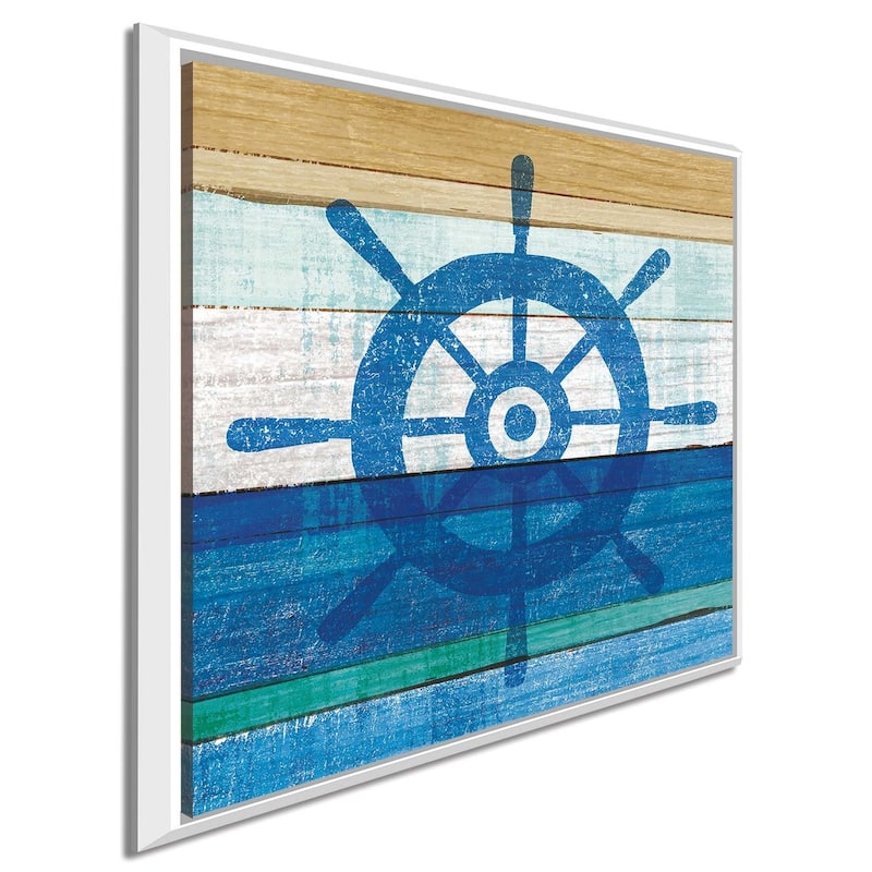 Michael Mullan "Beachscape VI Helm"Canvas Print in Floating Frame - 21.5" x 21.5"