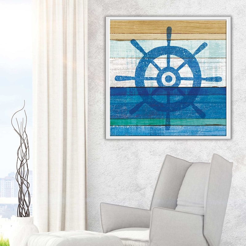 Michael Mullan "Beachscape VI Helm"Canvas Print in Floating Frame