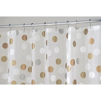 Shop Metallic Dot Peva Shower Curtain 72 X 72 Silver Gold