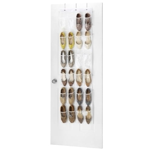 Clear Over The Door Shoe Organizer 24 Sch Secured Pockets Clear Over The Door Shoe Organizer 24 Sch Secured Pockets Hanging Closet