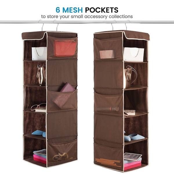 Shop 5 Shelf Hanging Closet Organizer Hanging Shelves With 6 Side