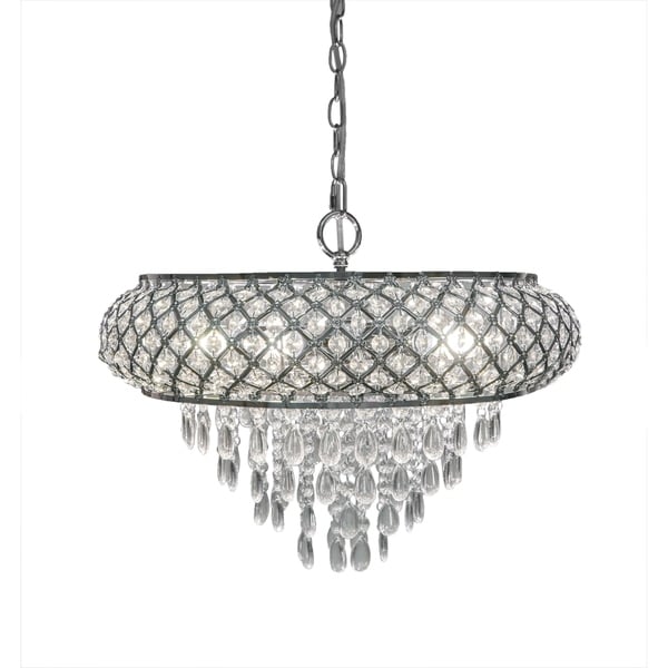 Silver Orchid Erlanger Clear and Chrome Tiered Crystal Glass