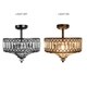 preview thumbnail 9 of 13, Silver Orchid Furey Bronze Tiered Glass Semi-flush Lighting Fixture - 14.75"L x 14.75"W x 15.25"H - 14.75"L x 14.75"W x 15.25"H