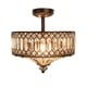 preview thumbnail 2 of 13, Silver Orchid Furey Bronze Tiered Glass Semi-flush Lighting Fixture - 14.75"L x 14.75"W x 15.25"H - 14.75"L x 14.75"W x 15.25"H