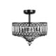 preview thumbnail 3 of 13, Silver Orchid Furey Bronze Tiered Glass Semi-flush Lighting Fixture - 14.75"L x 14.75"W x 15.25"H - 14.75"L x 14.75"W x 15.25"H