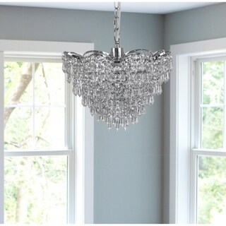 Silver Orchid Furey Cascading Crystal Glass Plug-in and Hardwire Hanging Chandelier - Chandeliers For Bedrooms by Overstock.com