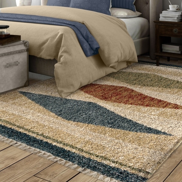 Carson Carrington Kopavogur Diamond Multicolored Fringe Area Rug - 7'10" x 10'10"