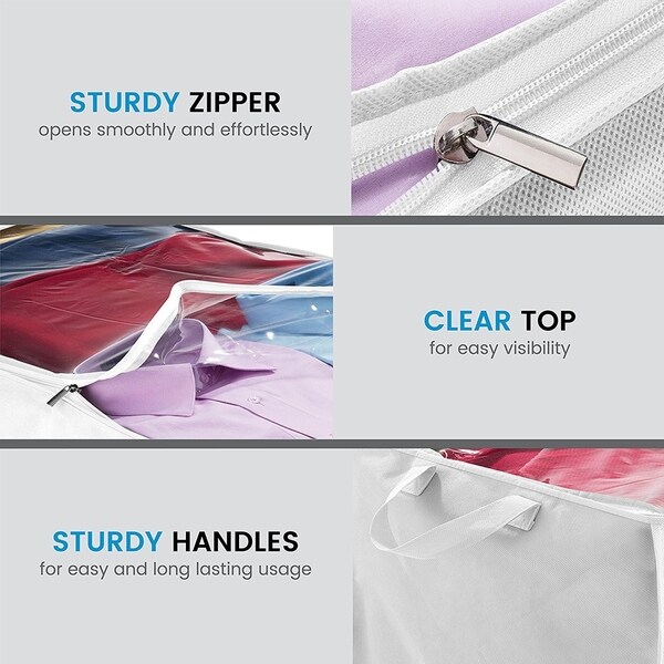 clear plastic blanket storage bags