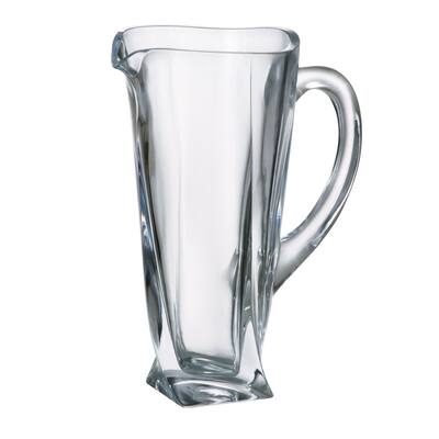 Majestic Gifts Crystalline Glass Pitcher Wth Handle With Spout - 37 oz. - Made in Europe