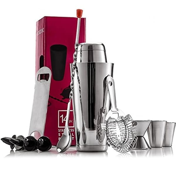 Expert Cocktail Shaker Home Bar Set - 14 Piece Stainless Steel Bar Kit. Opens flyout.