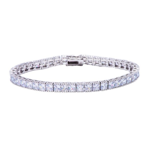 Pori Jewelers Rhodium Ptd Princess Tennis Bracelet Wcrystals By Pori Jewelers Rhodium Ptd Princess Tennis Bracelet Wcrystals By Swarovski Elements