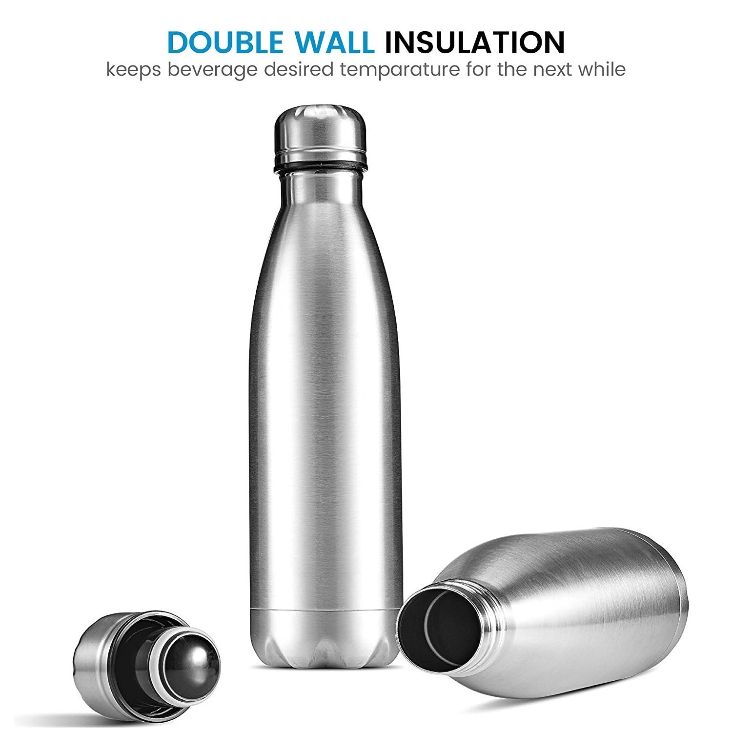 10 Pack Vacuum Insulated Water Bottles Bulk, Stainless Steel Double Wall  Sport Bottle Set, Travel Ca…See more 10 Pack Vacuum Insulated Water Bottles