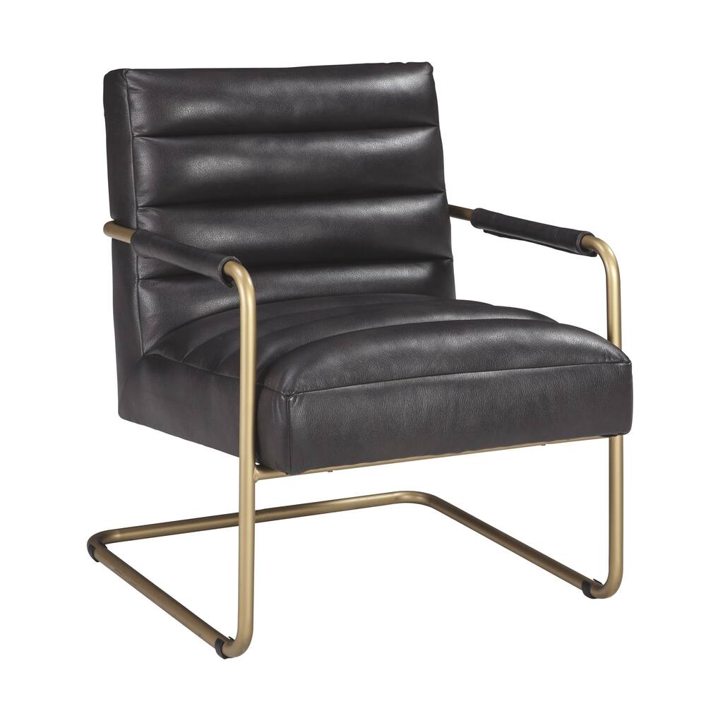 Hackley Urban Faux Leather Black Accent Chair