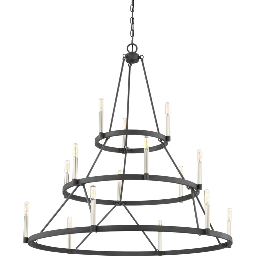 Quoizel Doran Mottled Black 15-light Chandelier