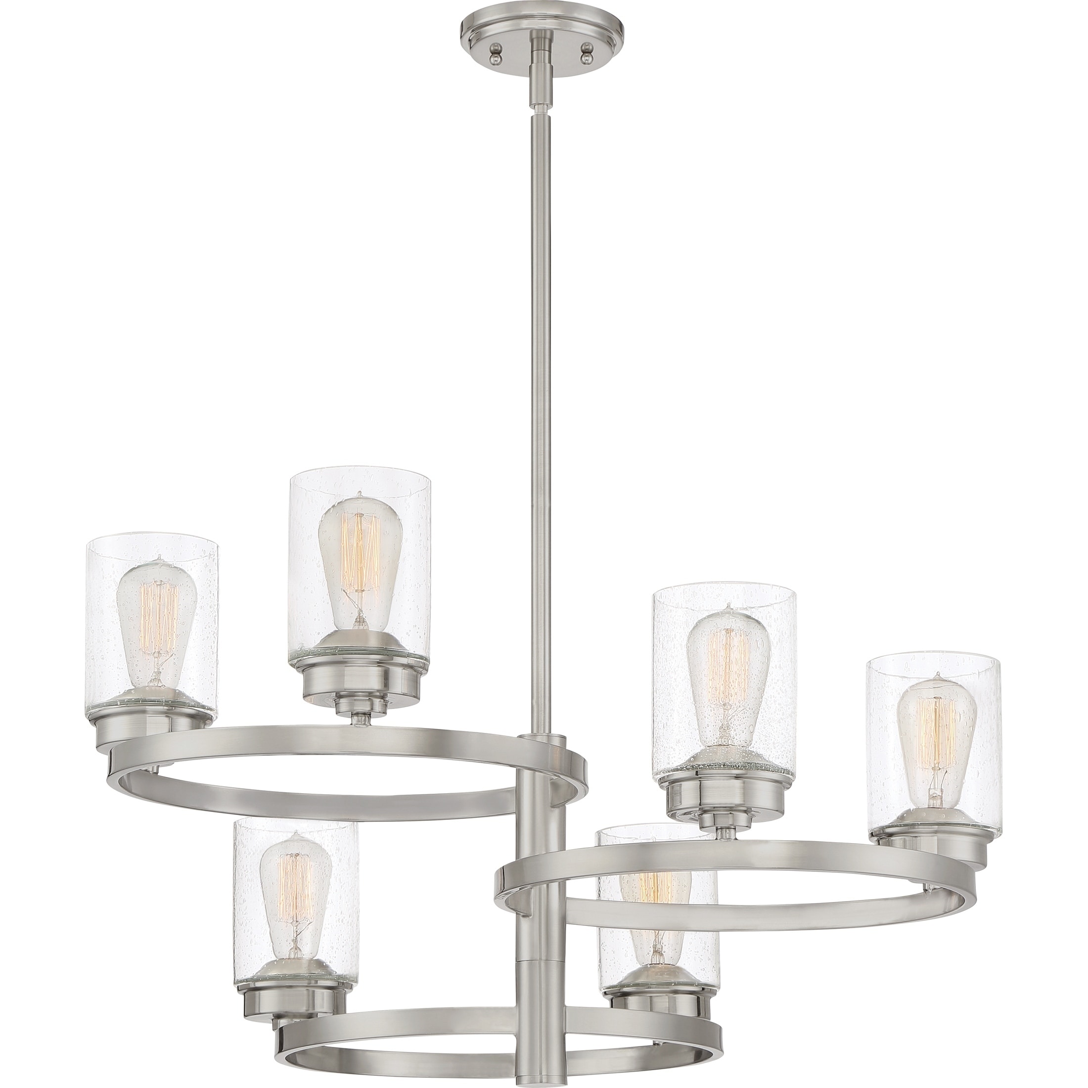 Quoizel Evolution Brushed Nickel 6-light Chandelier - Chandeliers For Bedrooms by Overstock.com