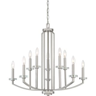 Quoizel Transit Steel 10-light Chandelier (Nickel) - Chandeliers For Bedrooms by Overstock.com