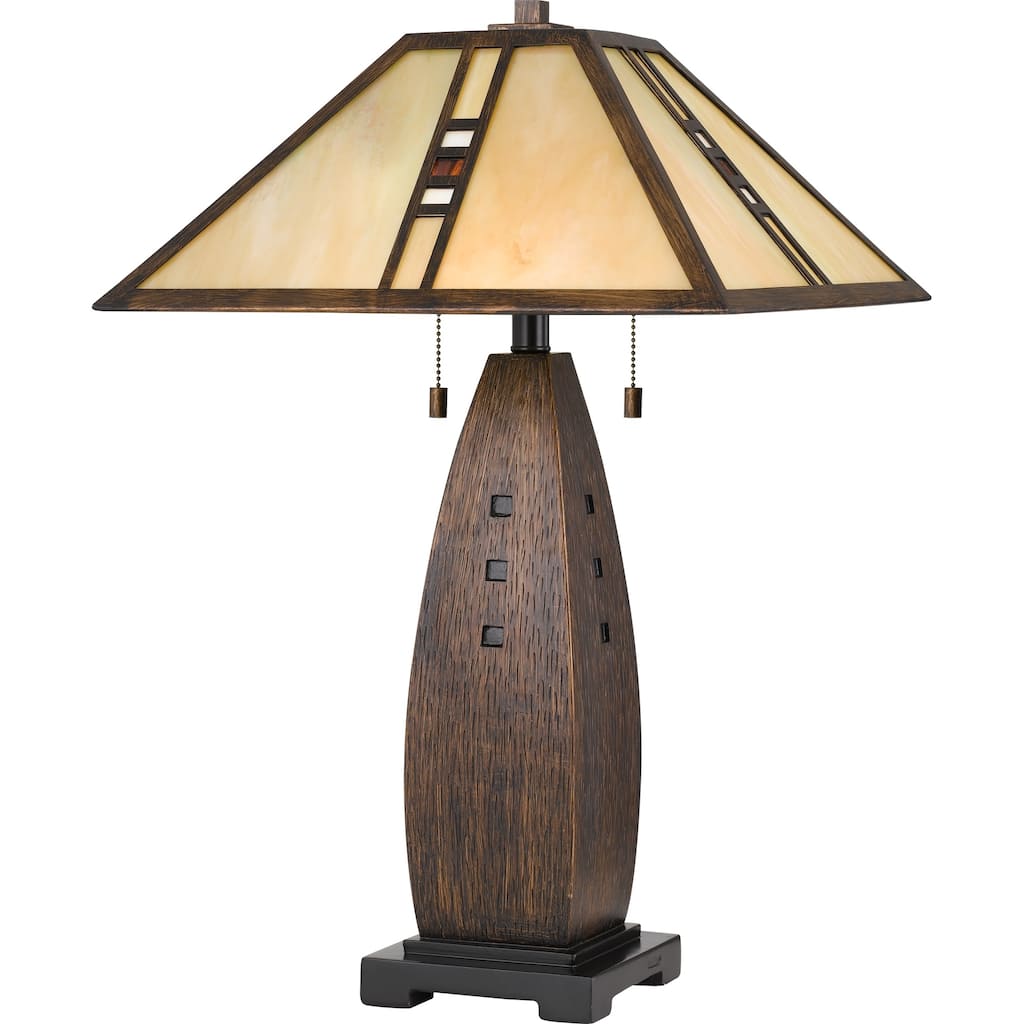 Quoizel Fulton Brown Tiffany Table Lamp