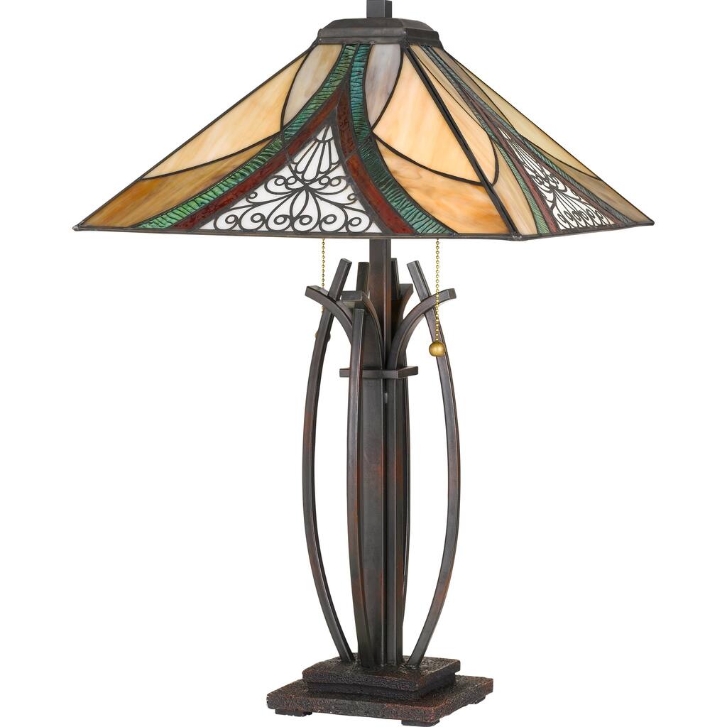 Quoizel Orleans Valiant Bronze Tiffany Table Lamp