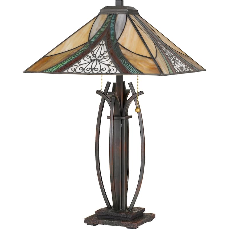 Quoizel Orleans Valiant Bronze Tiffany Table Lamp