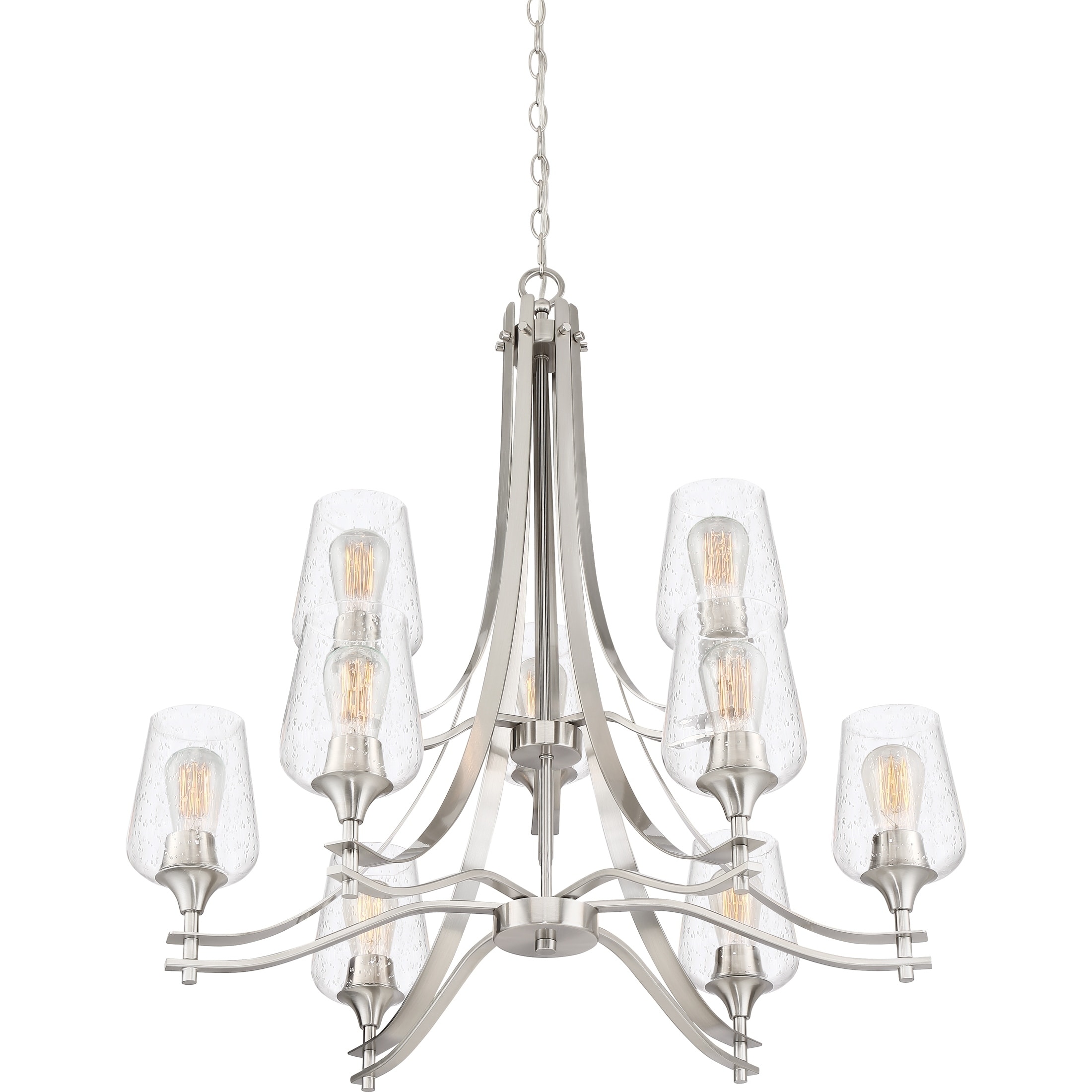 Quoizel Towne Brushed Nickel 9-light Chandelier - Chandeliers For Bedrooms by Overstock.com