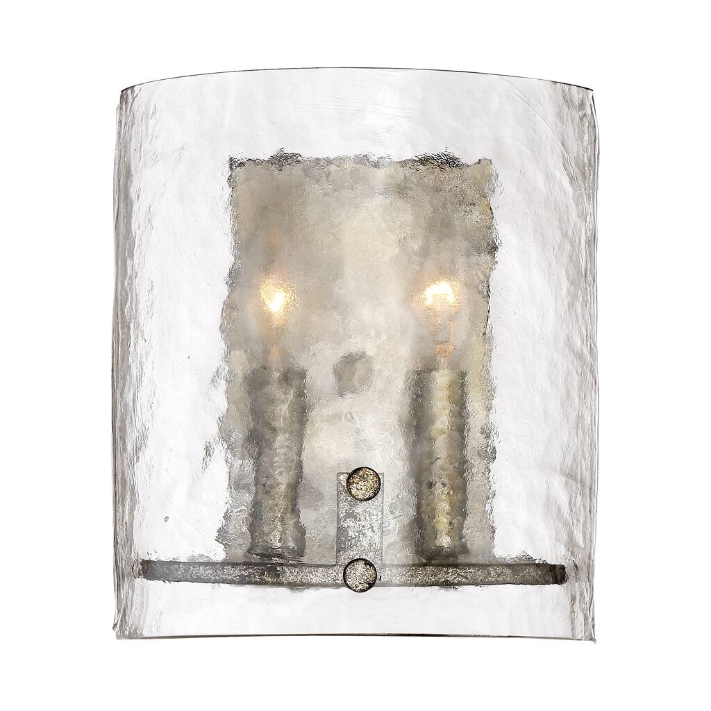 Quoizel Fortress Mottled Silver 2-light Wall Sconce - Mottled Silver