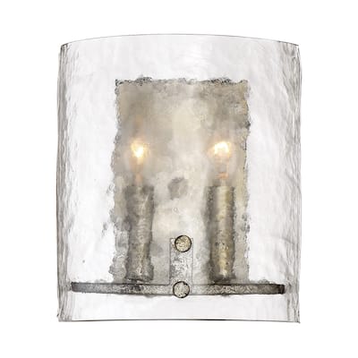 Quoizel Fortress Mottled Silver 2-light Wall Sconce