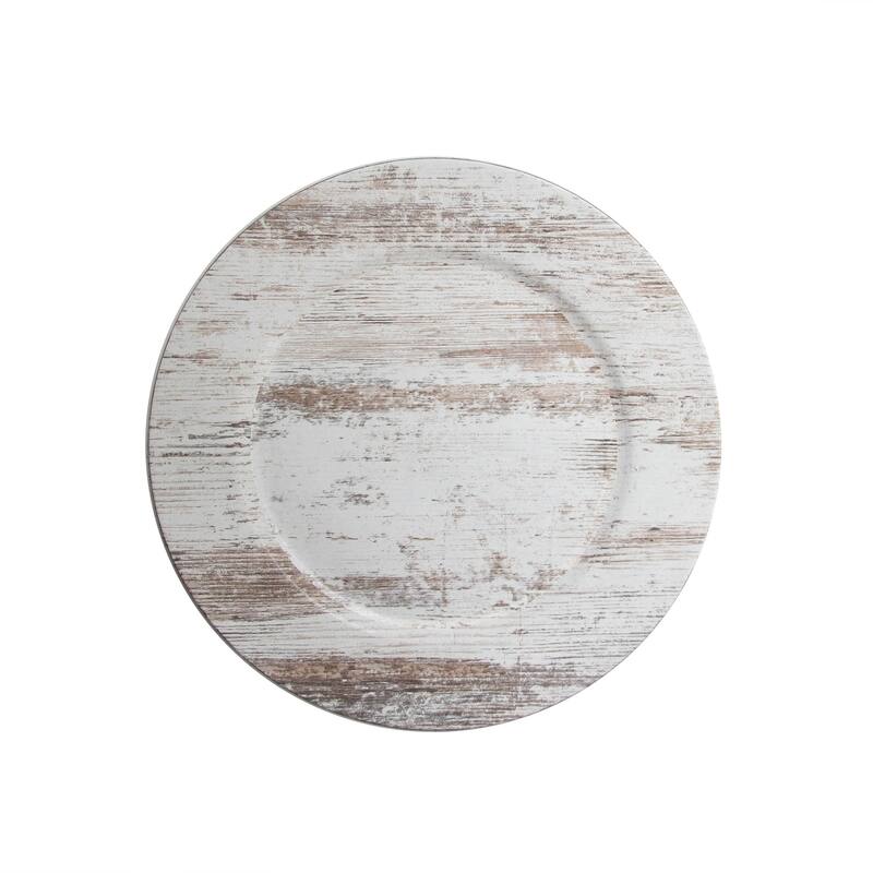 birch wood finish charger plate 13"