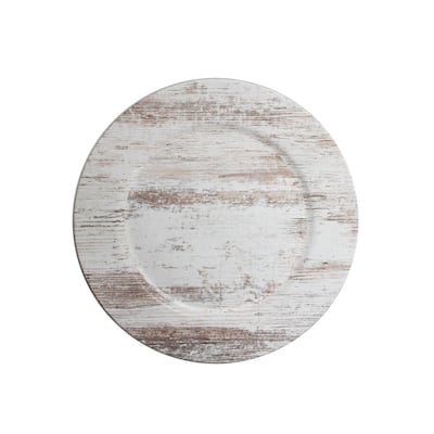 birch wood finish charger plate 13"