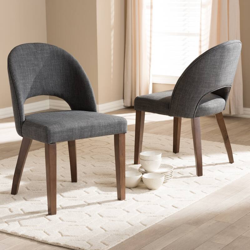 Mid-Century Fabric Upholstered Dining Chair Set by Baxton Studio