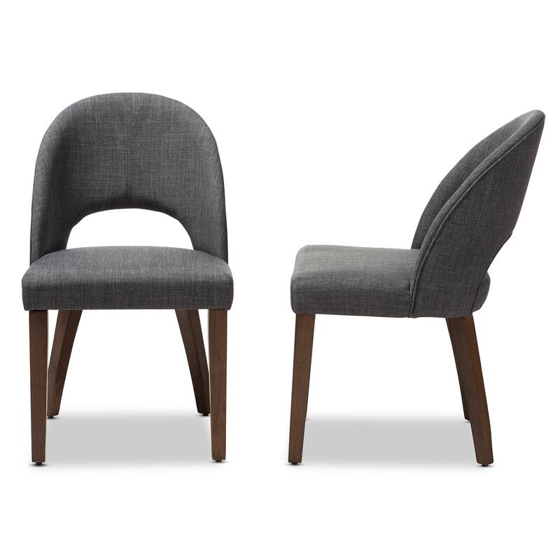 Mid-Century Fabric Upholstered Dining Chair Set by Baxton Studio