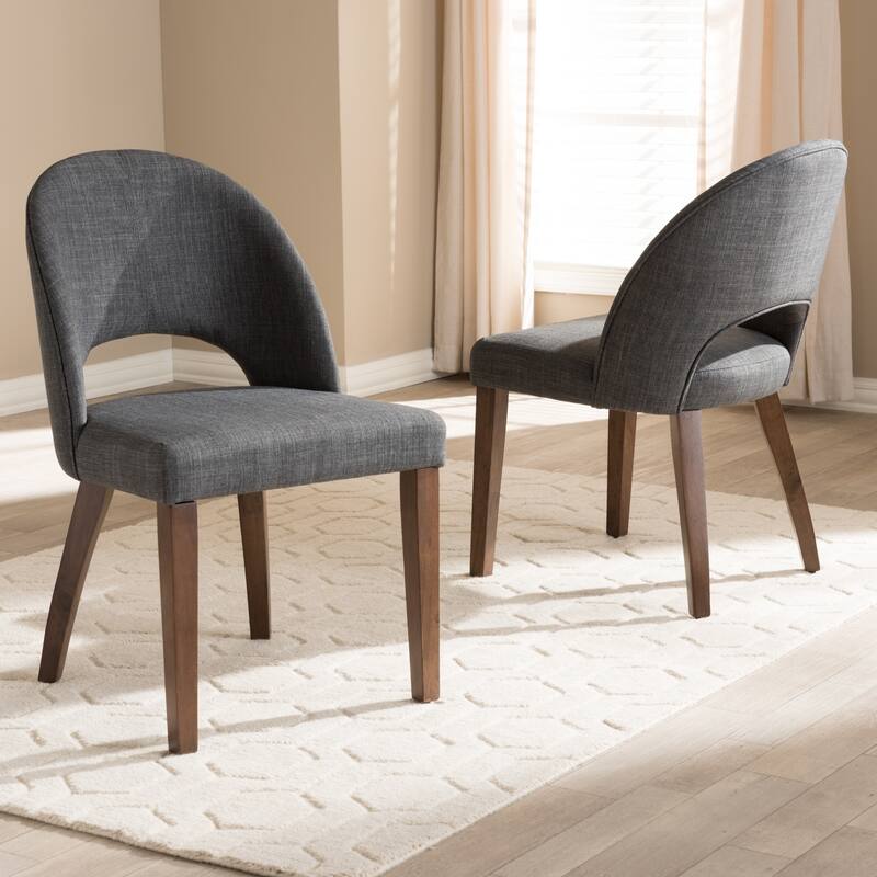 Mid-Century Fabric Upholstered Dining Chair Set by Baxton Studio