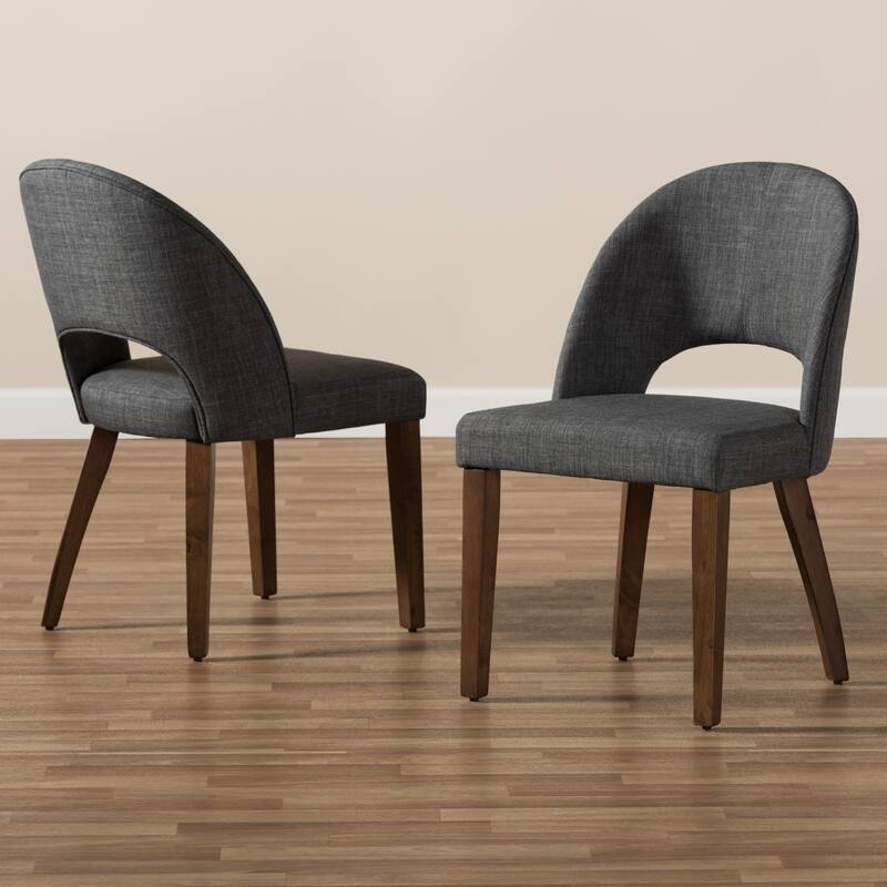 Mid-Century Fabric Upholstered Dining Chair Set by Baxton Studio