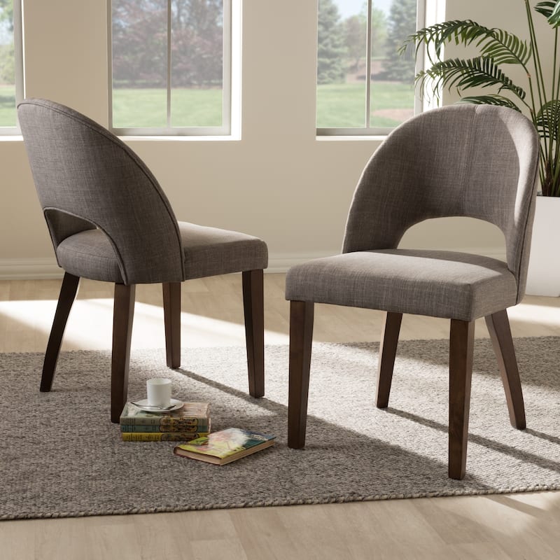 Mid-Century Fabric Upholstered Dining Chair Set by Baxton Studio