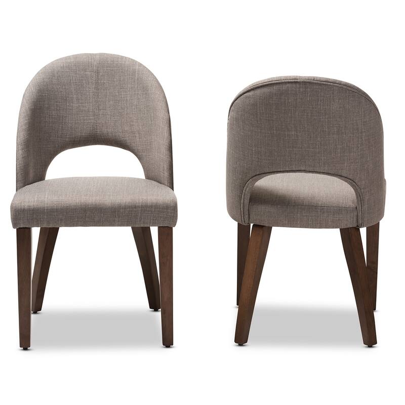 Mid-Century Fabric Upholstered Dining Chair Set by Baxton Studio
