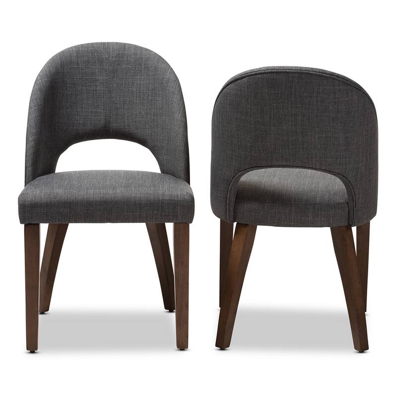 Mid-Century Fabric Upholstered Dining Chair Set by Baxton Studio