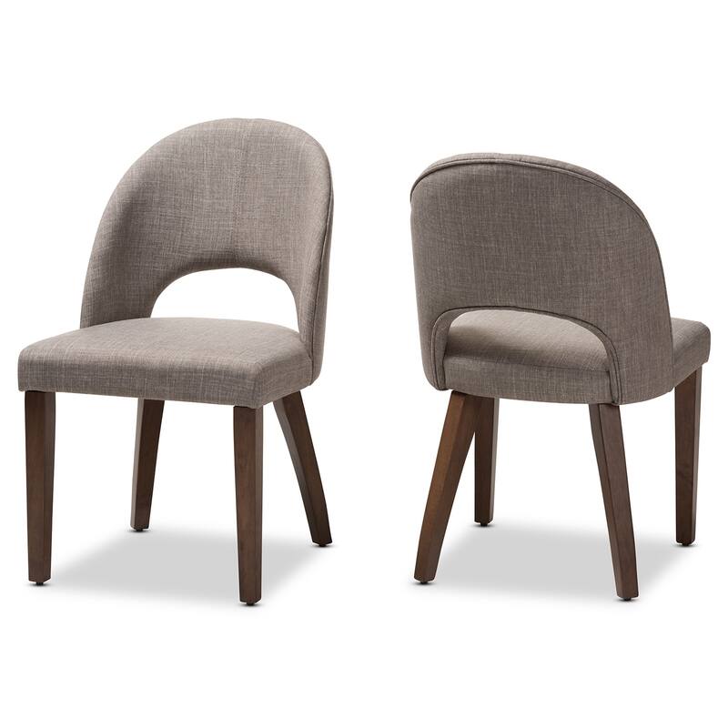 Mid-Century Fabric Upholstered Dining Chair Set by Baxton Studio
