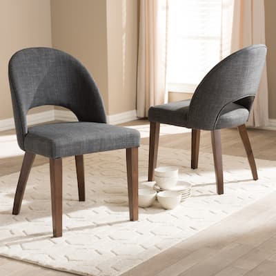Mid-Century Fabric Upholstered Dining Chair Set by Baxton Studio